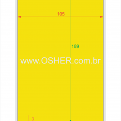 Etiqueta BOPP Branco Brilhante 105  x 189  x 1 Chap Amarelo 