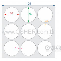 Etiqueta BOPP Branco Fosco Circular 30  x 30  x 3 ESP3L