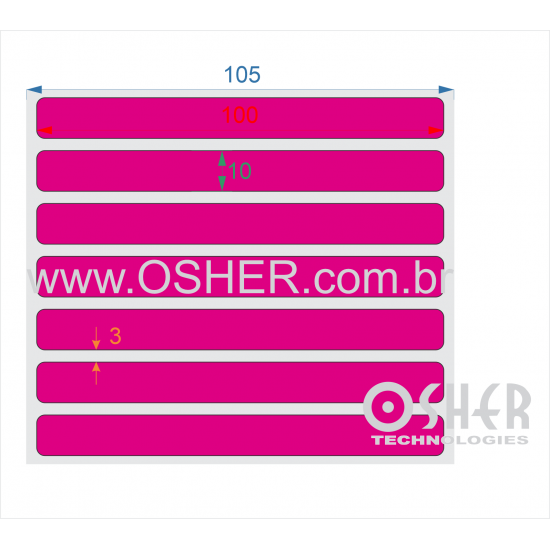 Etiqueta Adesiva Couchê 100  x 10  x 1 Chap Magenta