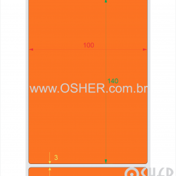 Etiqueta Adesiva Couchê 100  x 140  x 1 Chap Laranja Fluor