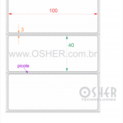 Etiqueta Adesiva Couchê 100  x 40  x 1 Picote