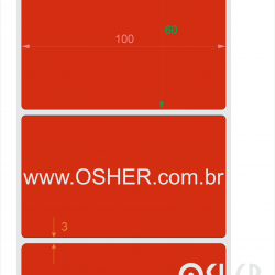 Etiqueta Adesiva Couchê 100  x 60  x 1 Chap Vermelho