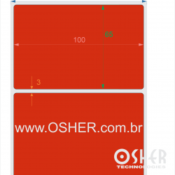 Etiqueta Adesiva Couchê 100  x 65  x 1 Chap Vermelho
