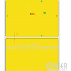 Etiqueta Adesiva Couchê 100  x 70  x 1 Chap Amarelo