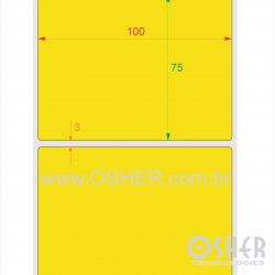 Etiqueta Adesiva Couchê 100  x 75  x 1 Chap Amarelo