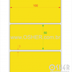 Etiqueta Adesiva Couchê 100 x 50 x 1 Chap Amarelo 