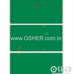 Etiqueta Adesiva Couchê 100 x 50 x 1 Chap Verde