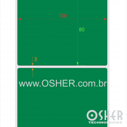 Etiqueta Adesiva Couchê 100  x 80  x 1 Chap Verde