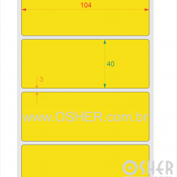 Etiqueta Adesiva Couchê 104  x 40  x 1 Chap Amarelo 