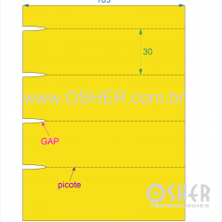 Etiqueta Adesiva Couchê 105  x 30  x 1 GE Sem Divisão Chap Amarelo