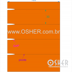 Etiqueta Adesiva Couchê 105  x 30  x 1 GE Sem Divisão Chap Laranja