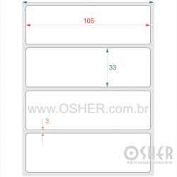 Etiqueta Adesiva Couchê 105  x 33  x 1 