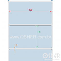 Etiqueta Adesiva Couchê 105  x 55  x 1 Chap Azul Claro