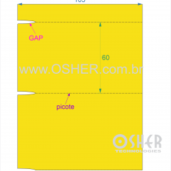 Etiqueta Adesiva Couchê 105  x 60  x 1 GE Sem Divisão Chap Amarelo 