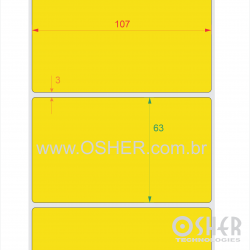 Etiqueta Adesiva Couchê 107  x 63  x 1 Chap Amarelo