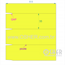 Etiqueta Adesiva Couchê 111  x 35  x 1 GE Sem Divisão Chap Amarelo Fluor