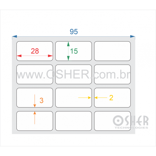 Etiqueta Adesiva Couchê 28  x 15  x 3 ESP2L  L095
