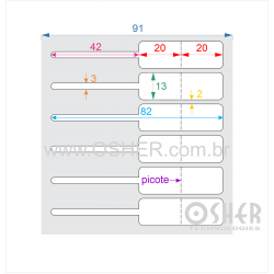 Etiqueta Adesiva BOPP Branco Brilhante Acril. 22g Joalheiro 82  x 13  (Corpo 20+20x13 e filete 42x3) esp2H Unica Invertida L091 