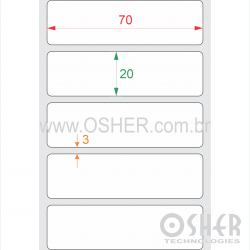 Etiqueta Adesiva BOPP Branco Fosco 70  x 20  x 1 L077