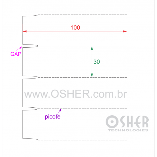 Etiqueta Adesiva Couchê 100  x 30  x 1 GE Gôndola