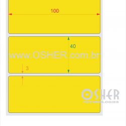Etiqueta Adesiva Couchê 100  x 40  x 1 Chap Amarelo