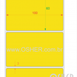 Etiqueta Adesiva Couchê 100  x 60  x 1 Chap Amarelo L105