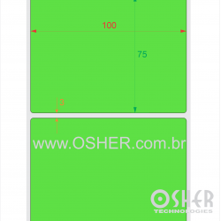 Etiqueta Adesiva Couchê 100  x 75  x 1 Chap Verde Fluor