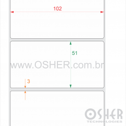 Etiqueta Adesiva Couchê 102  x 51  x 1 