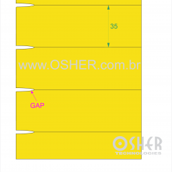 Etiqueta Adesiva Couchê 105  x 35  x 1 GE Sem Picote Chap Amarelo