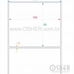 Etiqueta Adesiva Couchê 105  x 90  x 1