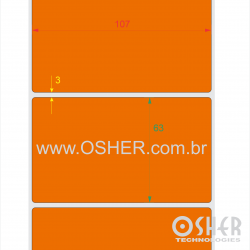 Etiqueta Adesiva Couchê 107  x 63  x 1 Chap Laranja