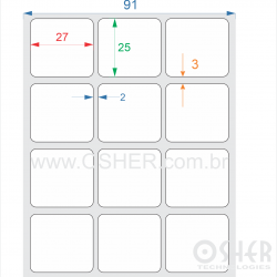 Etiqueta Adesiva Couchê 27  x 25  x 3 ESP2L