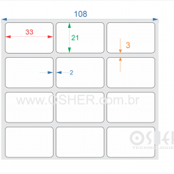 Etiqueta Adesiva Couchê 33  x 21  x 3 ESP2L L108