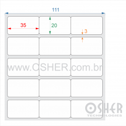 Etiqueta Adesiva Couchê  35   x 20  x 3 Geminada
