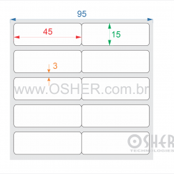 Etiqueta Adesiva Couchê  45   x 15  x 2 Geminada