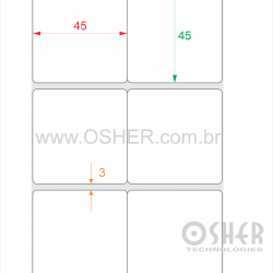 Etiqueta Adesiva Couchê  45   x 45  x 2 Geminada