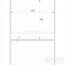 Etiqueta BOPP Branco Fosco 100  x 90  x 1 