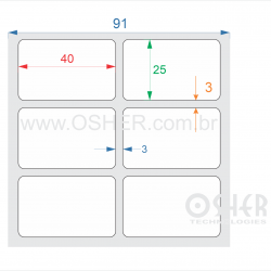 Etiqueta BOPP Branco Fosco 40  x 25  x 2 ESP3L
