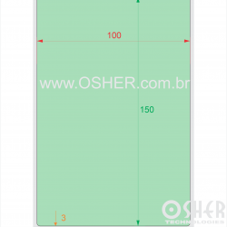 Etiqueta BOPP Branco Fosco Borr 100  x 150  x 1 Chap Verde Claro