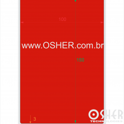 Etiqueta BOPP Branco Fosco Borr 100  x 150  x 1 Chap Vermelho