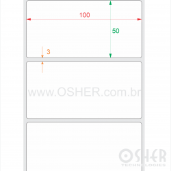 Etiqueta BOPP Branco Fosco VT Borr 100  x 50  x 1 L105