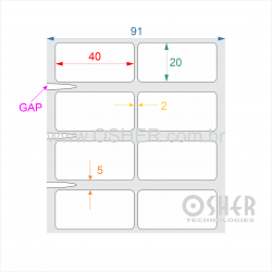 Etiqueta Poliester Cromo Fosco 40  x 20  x 2 GE ESP5H ESP2L