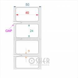 Etiqueta Poliester Cromo Fosco 40  x 24  x 1 GE ESP5H 