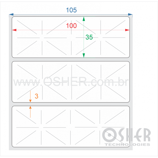 Etiqueta Adesiva Couchê Borr 100  x 35  x 1 Lacre