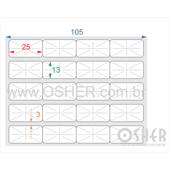 Etiqueta Adesiva Couchê Borr 25  x 13  x 4 Geminada Lacre