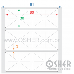 Etiqueta Adesiva Couchê Borr 80  x 30  x 1 Lacre L091
