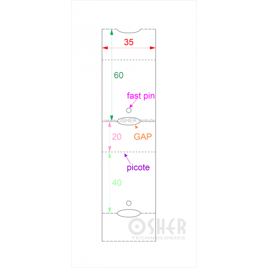 Tag Couchê Adesivo 35  x 60  x 1 FPP GC Picote 40+20H SLS