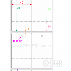 Tag Couchê Adesivo 40  x 70  x 2 FPU Meio Corte 50+20H Picote ESP3H CLS Geminada