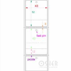 Tag Couchê Adesivo 43  x 52  x 1 FPU Meio Corte 40+12H Picote ESP3H CLS 