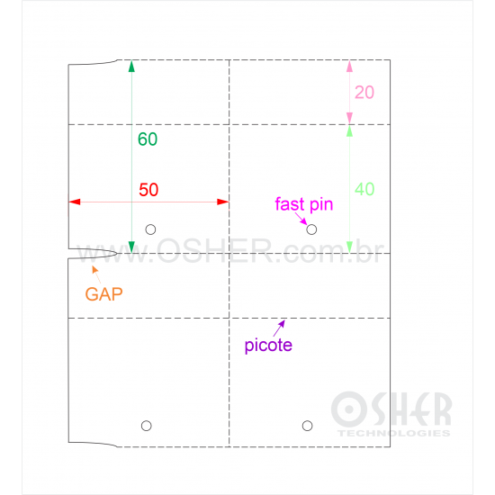 Tag Couchê Adesivo 50  x 60  x 2 FPP GE Picote 40+20H SLS